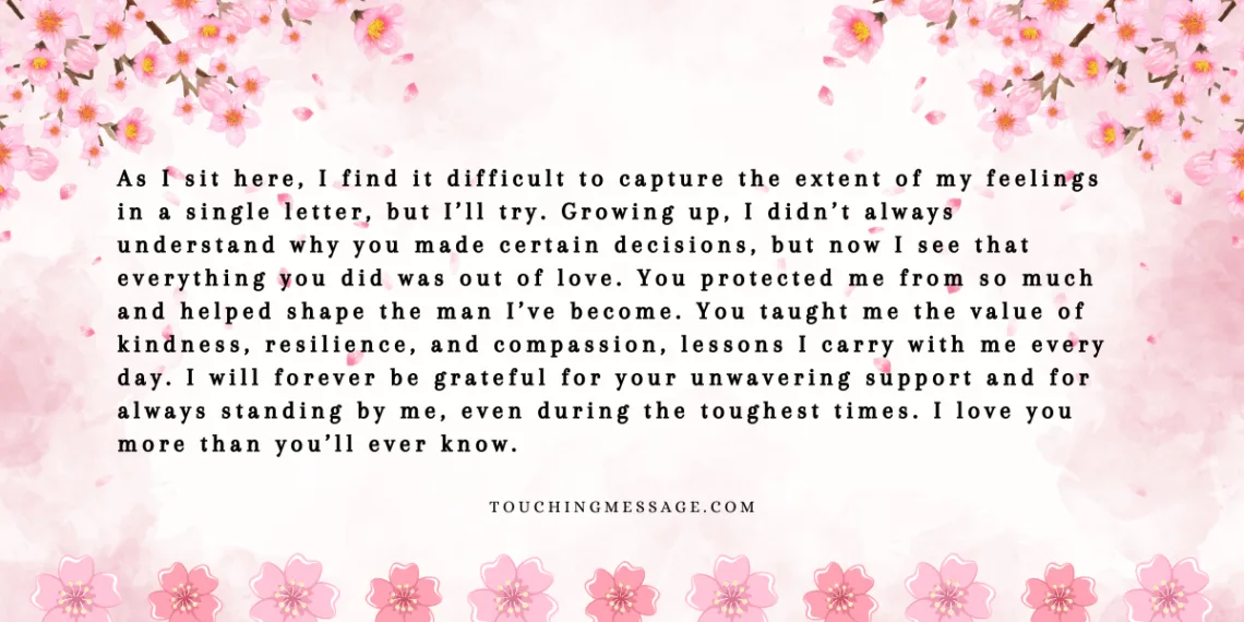 Touching Letter to Mom from Son