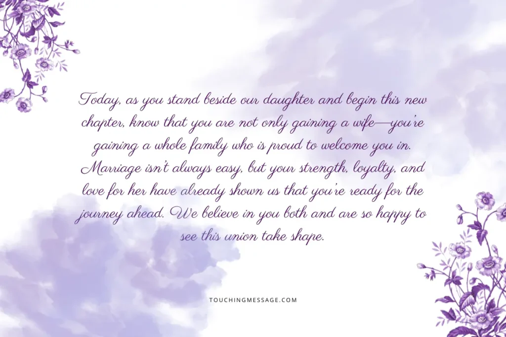 Words for My Son-in-Law on His Wedding Day